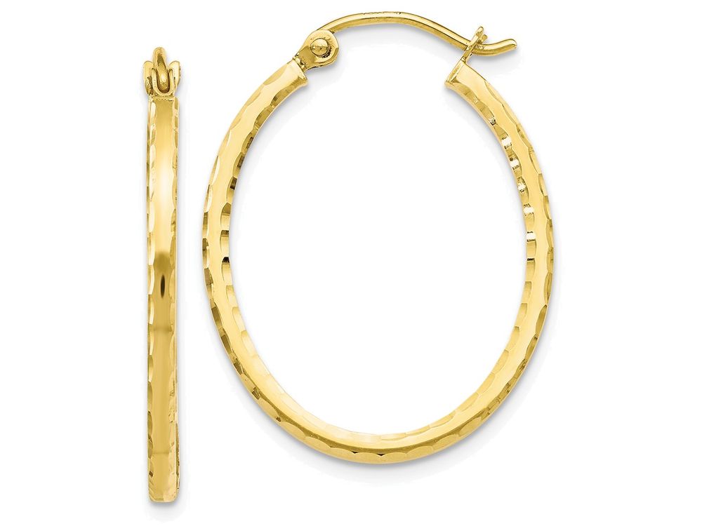 FJC Finejewelers 10k Bright Cut Hinged Hoop Earrings