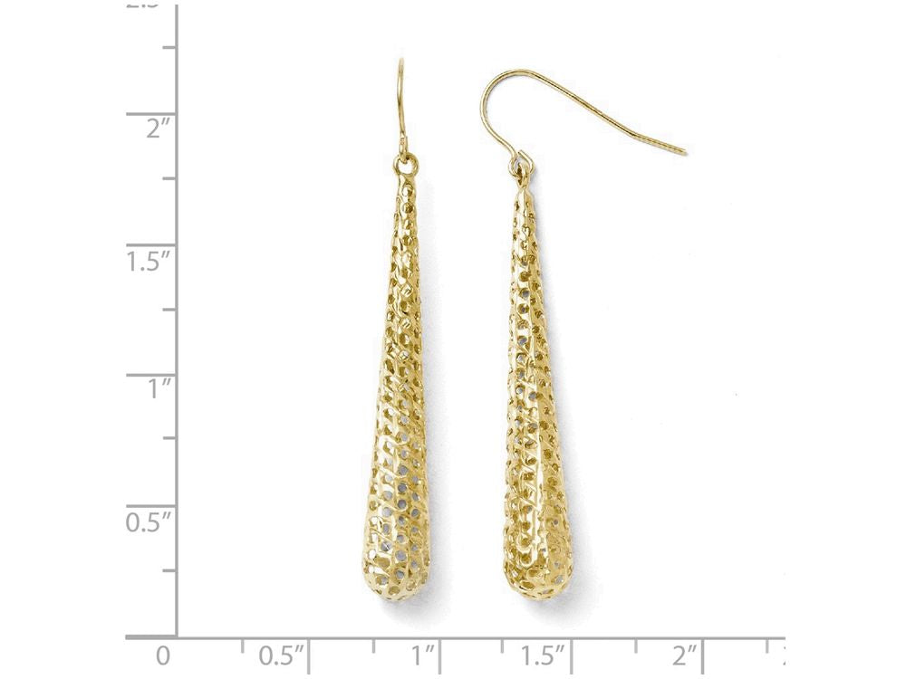 FJC Finejewelers 10k Textured Shepherd Hook Dangle Earrings