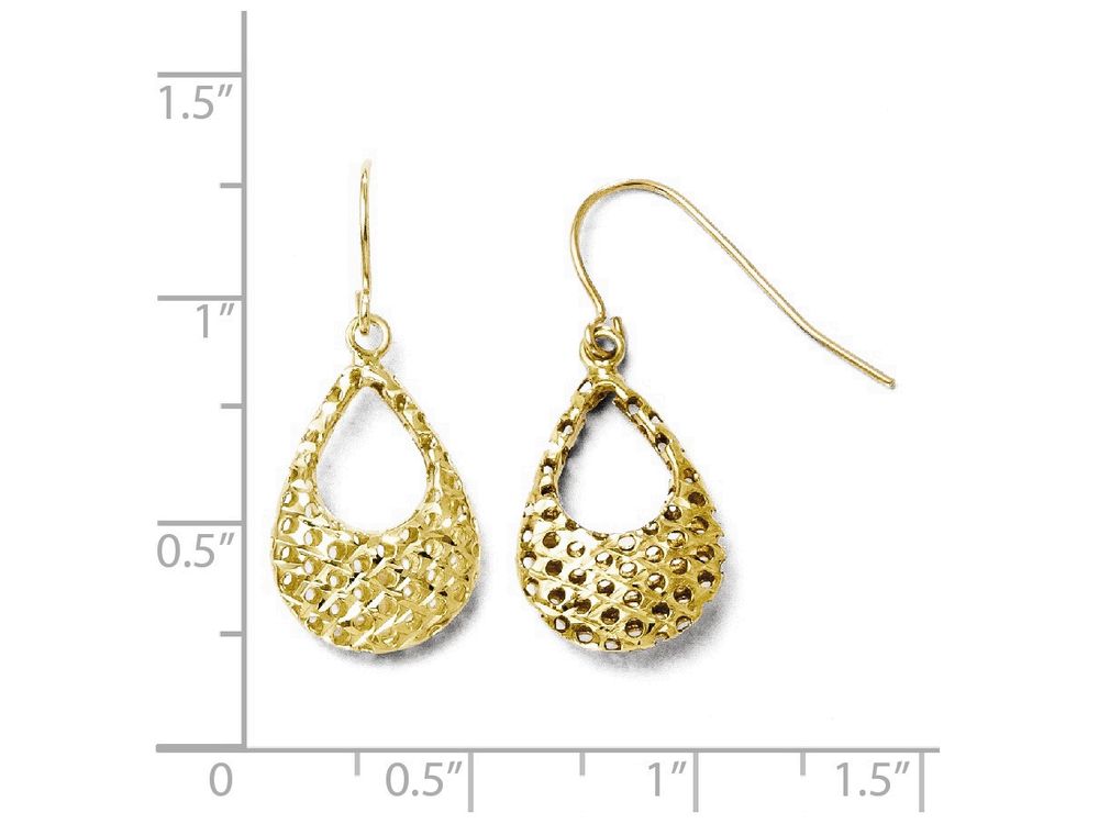 FJC Finejewelers 10k Textured Shepherd Hook Dangle Earrings