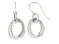 FJC Finejewelers 10k White Gold Polished and Textured Shepherd Hook Earrings
