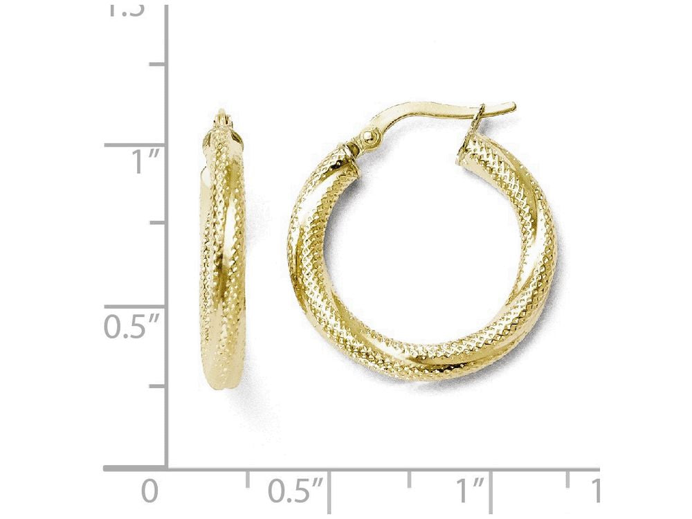 FJC Finejewelers 10k Textured Hinged Hoop Earrings