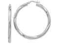 FJC Finejewelers 10k White Gold Twisted Hinged Hoop Earrings