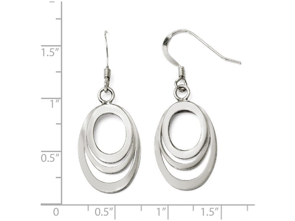 FJC Finejewelers Sterling Silver Polished Shepherd Hook Dangle Earrings