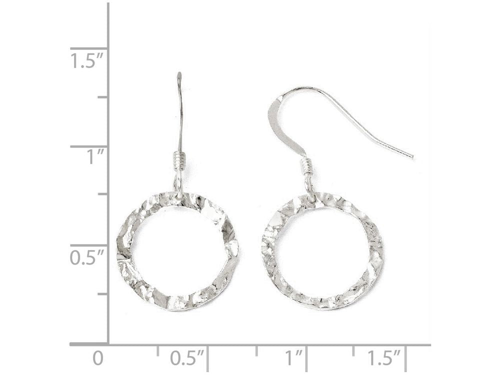 FJC Finejewelers Sterling Silver Textured Shepherd Hook Dangle Earrings