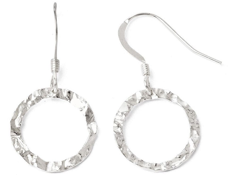 FJC Finejewelers Sterling Silver Textured Shepherd Hook Dangle Earrings