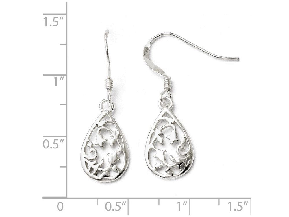 FJC Finejewelers Sterling Silver Polished Shepherd Hook Dangle Earrings