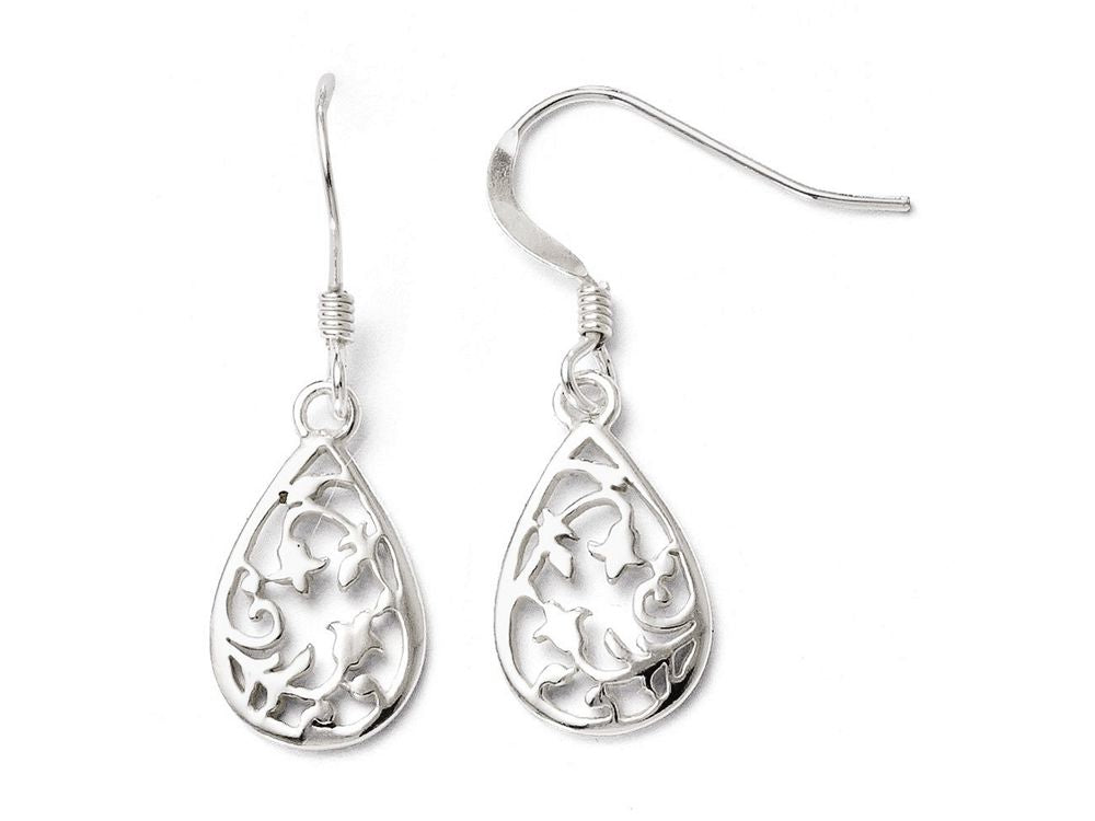 FJC Finejewelers Sterling Silver Polished Shepherd Hook Dangle Earrings