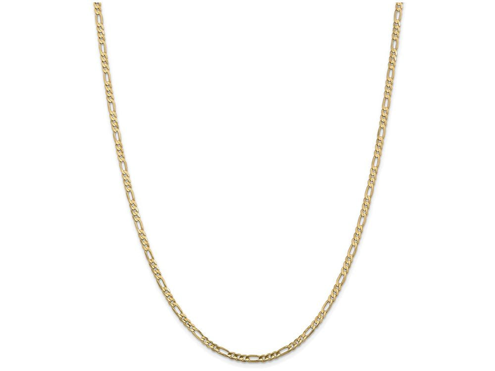FJC Finejewelers 7 Inch 14k Yellow Gold 3mm Concave Open Figaro Chain Bracelet