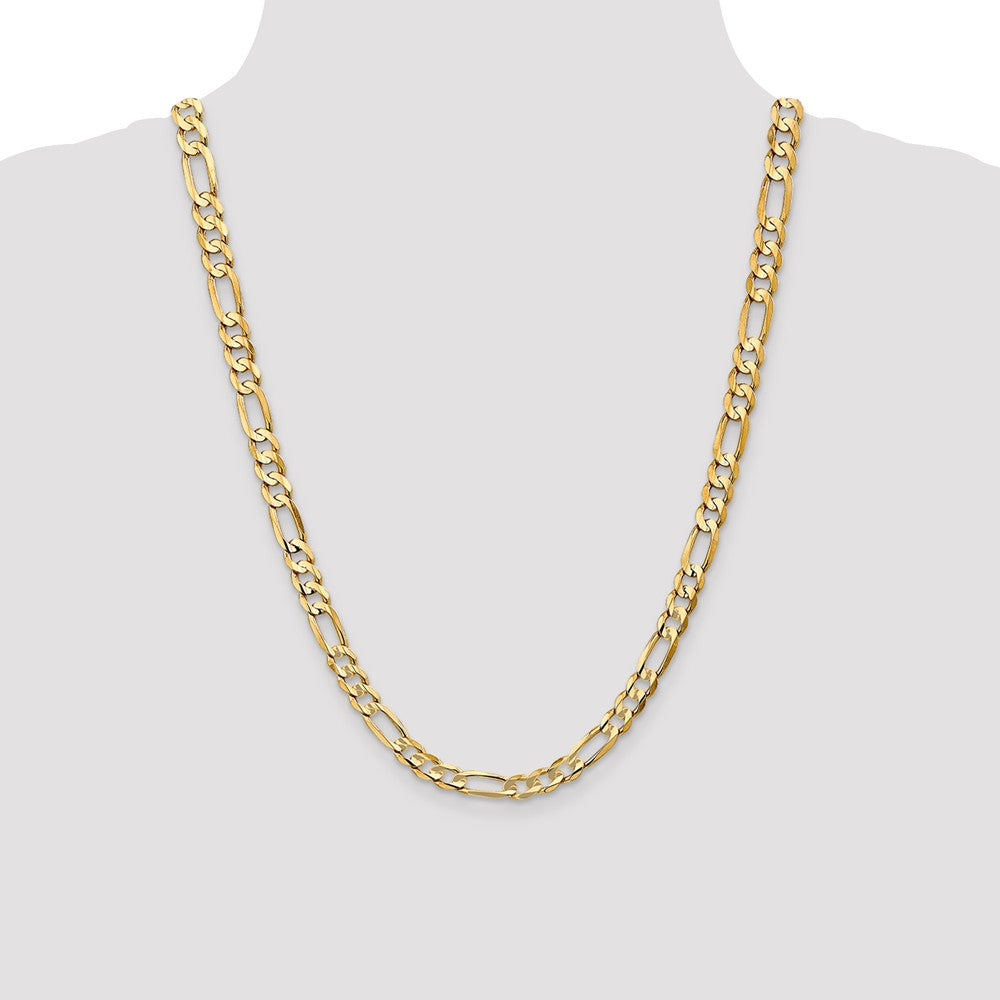 FJC Finejewelers 24 Inch 14k 6.75mm Concave Open Figaro Chain Necklace