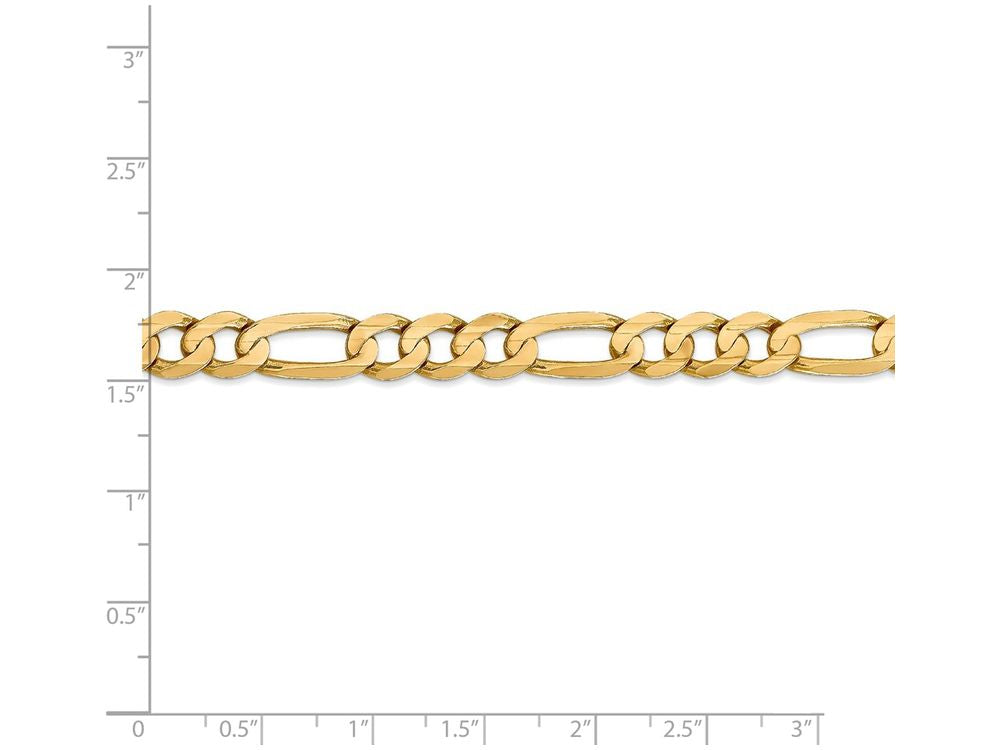 FJC Finejewelers 9 Inch 14k Yellow Gold 7.5mm Concave Open Figaro Chain Ankle Bracelet (Smaller Ankles)