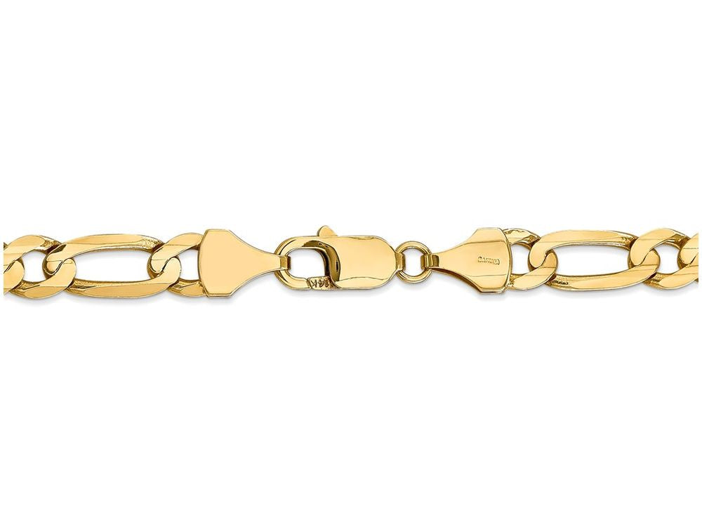 FJC Finejewelers 9 Inch 14k Yellow Gold 7.5mm Concave Open Figaro Chain Ankle Bracelet (Smaller Ankles)