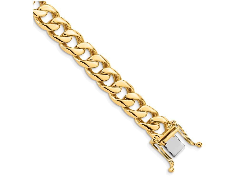 FJC Finejewelers 8 Inch 14k 9.8mm Hand-polished Flat Beveled Curb Chain Bracelet