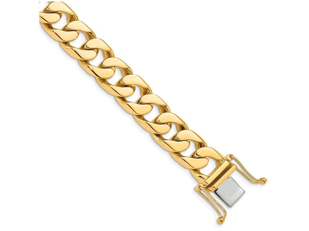 FJC Finejewelers 8 Inch 14k 12.4mm Hand-polished Flat Beveled Curb Chain Bracelet