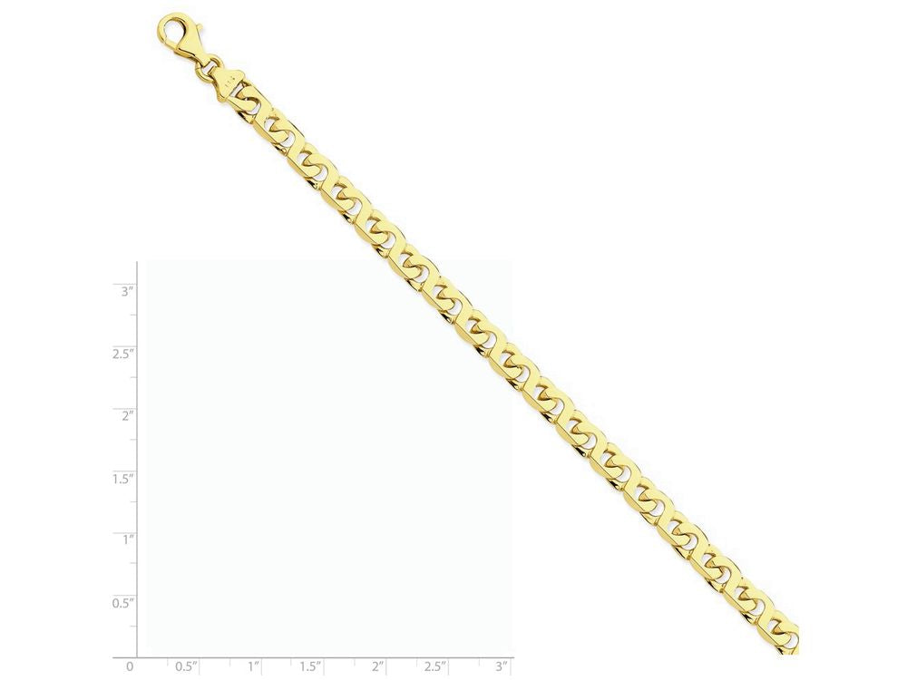 FJC Finejewelers 8 Inch 14k Yellow Gold 6mm Hand-polished Fancy Link Chain Bracelet