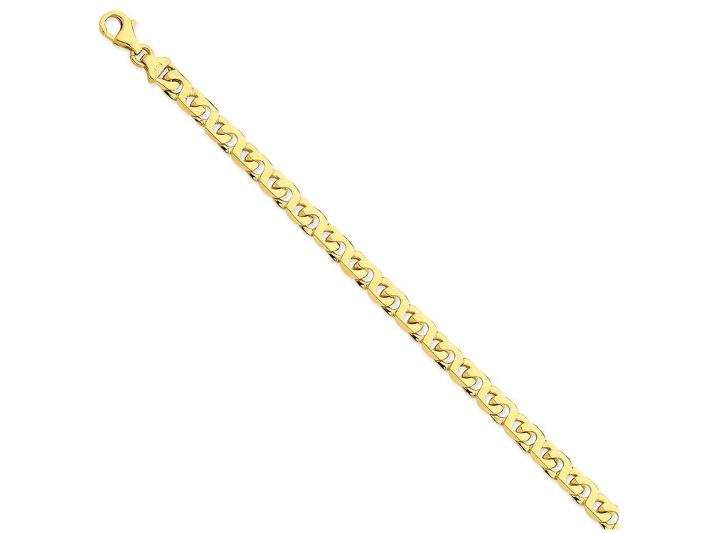 FJC Finejewelers 8 Inch 14k Yellow Gold 6mm Hand-polished Fancy Link Chain Bracelet