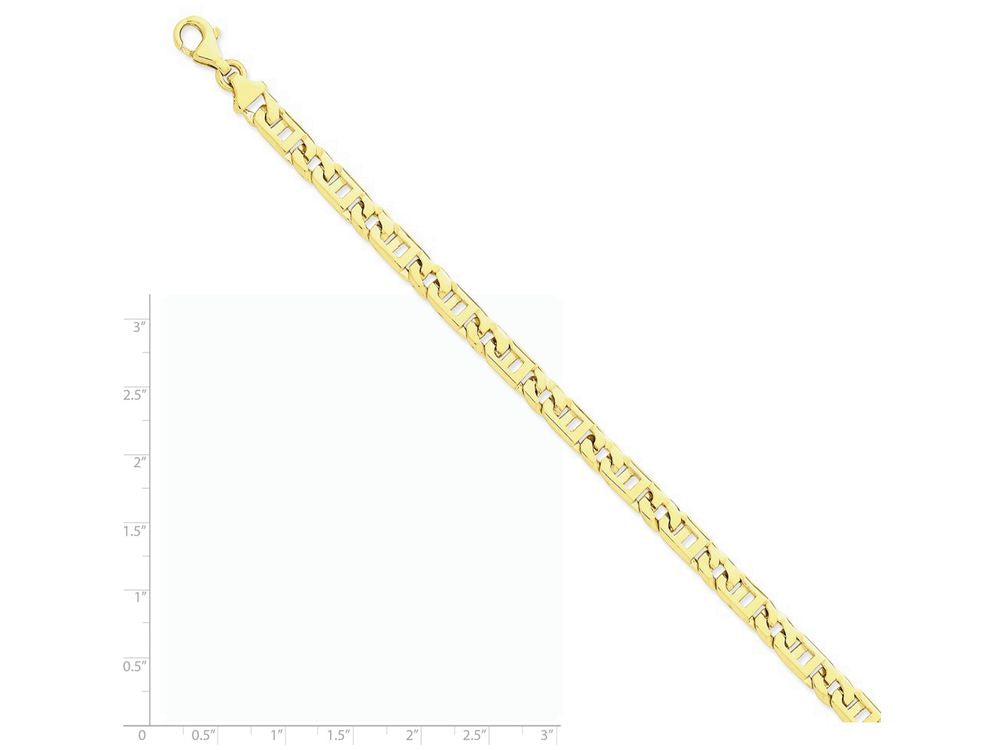 FJC Finejewelers 7 Inch 14k Yellow Gold 6mm Hand-polished Fancy Link Chain Bracelet