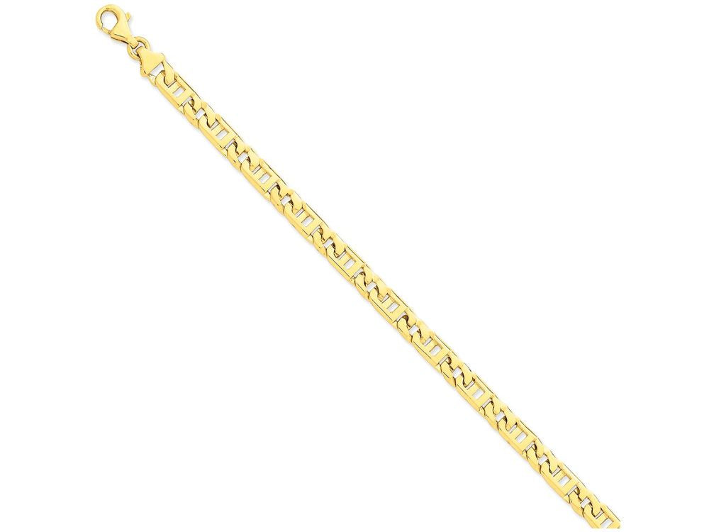FJC Finejewelers 7 Inch 14k Yellow Gold 6mm Hand-polished Fancy Link Chain Bracelet