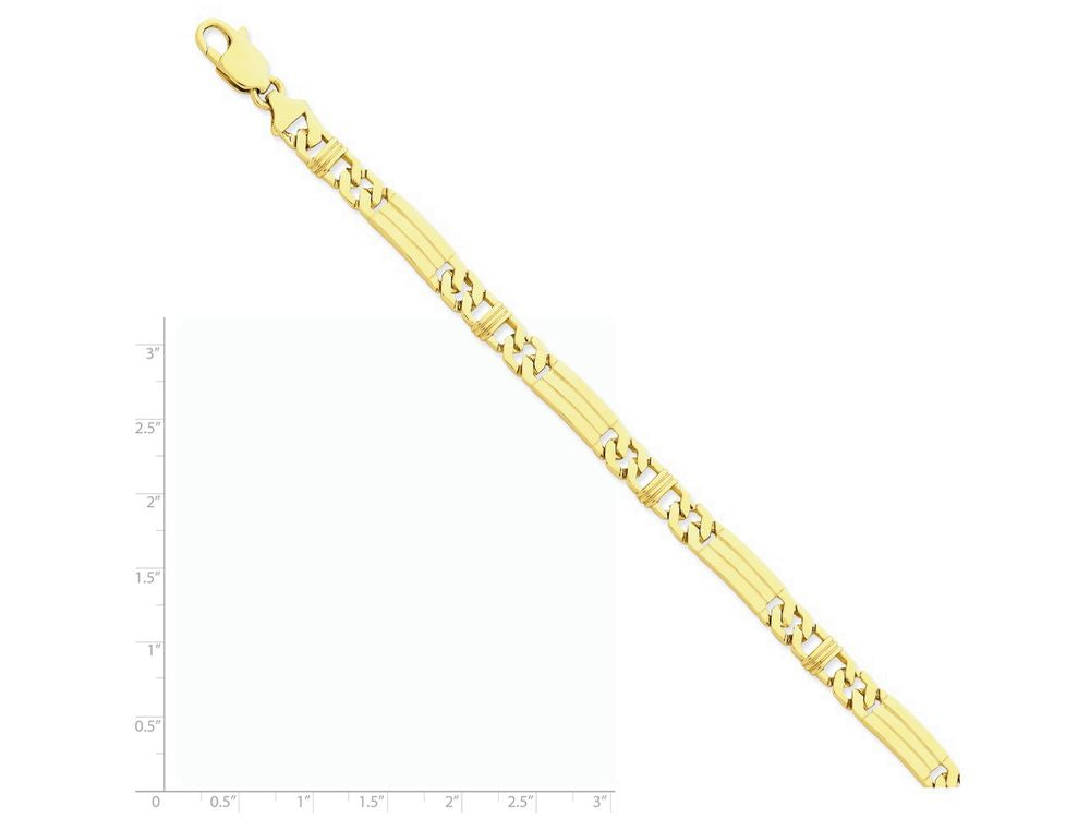 FJC Finejewelers 8 Inch 14k Yellow Gold 7mm Hand-polished Fancy Link Chain Bracelet