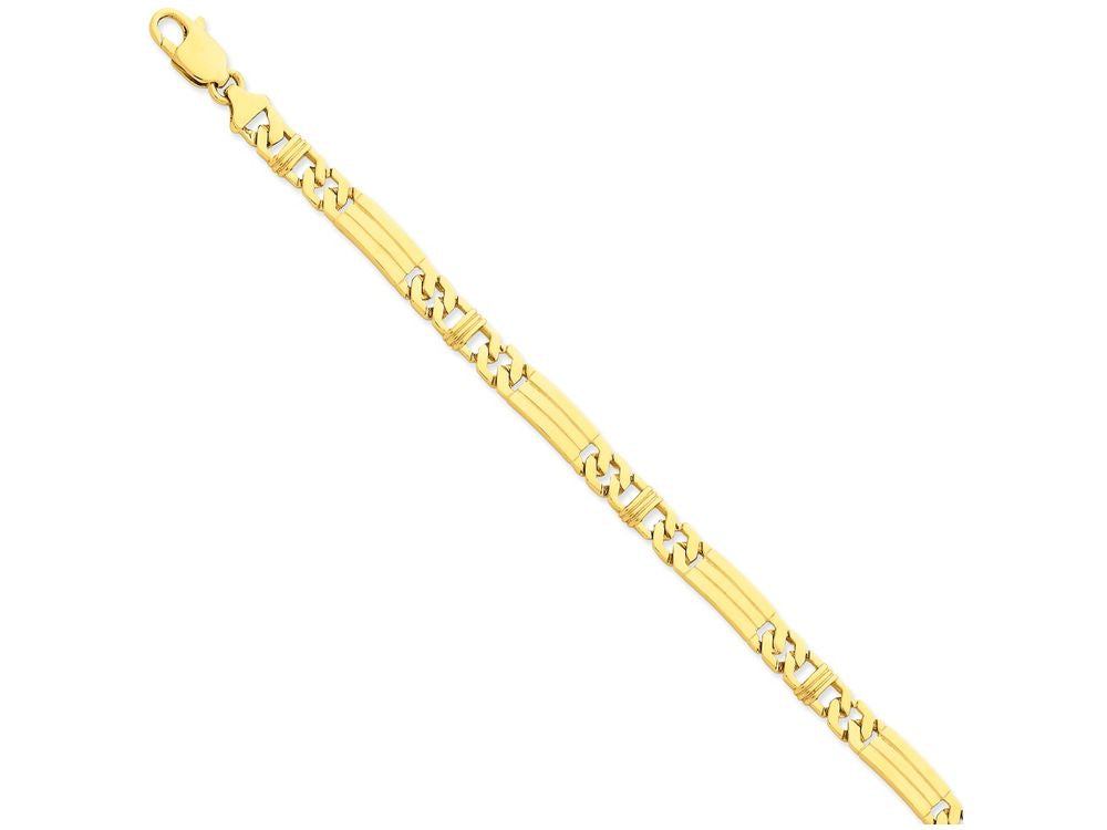 FJC Finejewelers 8 Inch 14k Yellow Gold 7mm Hand-polished Fancy Link Chain Bracelet