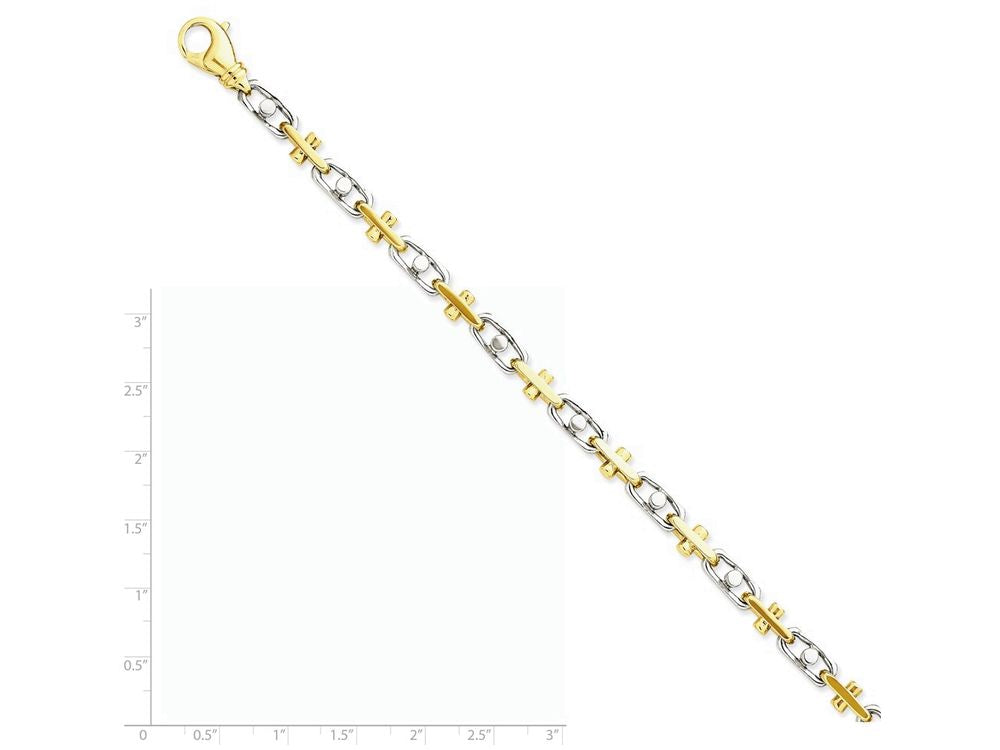 FJC Finejewelers 8 Inch 14 kt Two Tone Gold 5mm Fancy Link Chain Bracelet