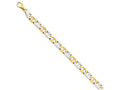 FJC Finejewelers 8 Inch 14k Two-tone 8mm Fancy Link Chain Bracelet