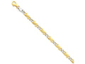 FJC Finejewelers 7 Inch 14 kt Two Tone Gold 6mm Hand-polished Fancy Link Chain Bracelet