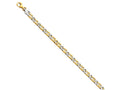 FJC Finejewelers 7 Inch 14 kt Two Tone Gold 6mm Hand-polished Fancy Link Chain Bracelet