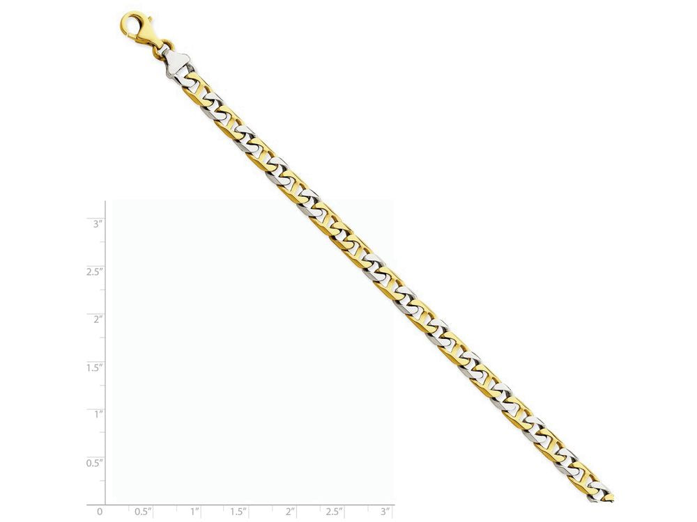 FJC Finejewelers 8 Inch 14 kt Two Tone Gold 6mm Hand-polished Fancy Link Chain Bracelet