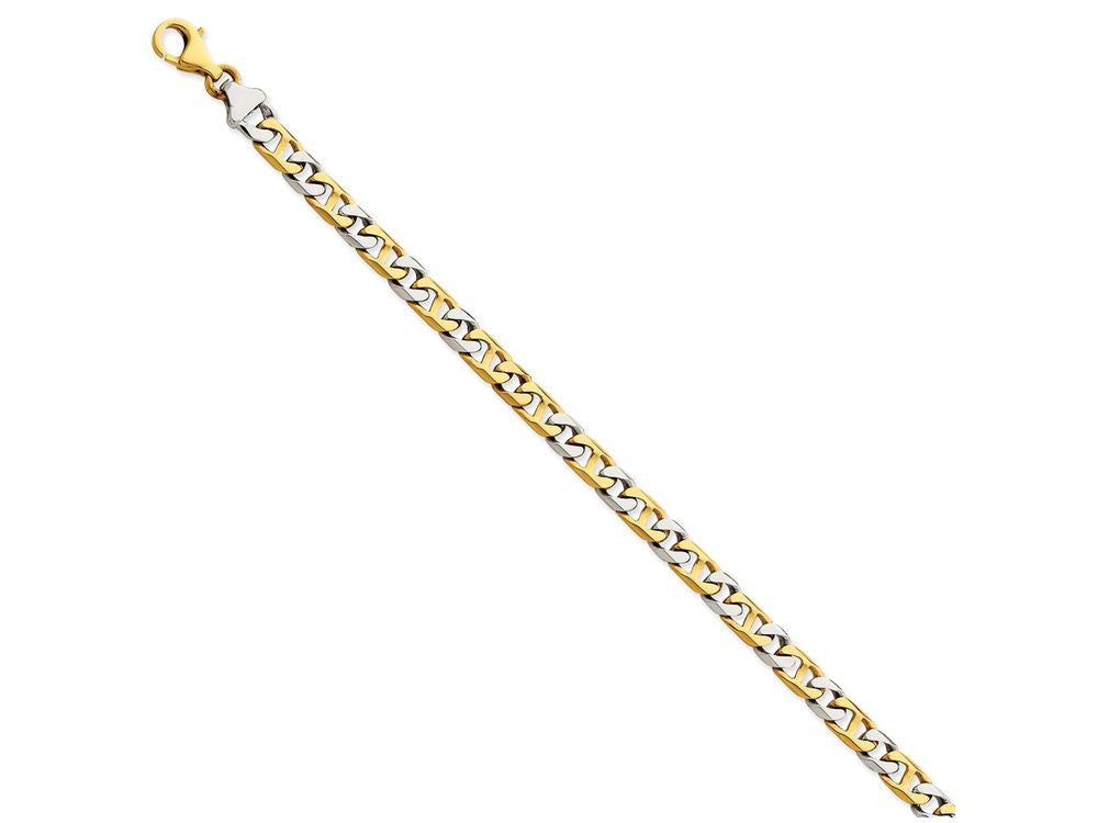 FJC Finejewelers 8 Inch 14 kt Two Tone Gold 6mm Hand-polished Fancy Link Chain Bracelet