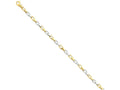 FJC Finejewelers 8 Inch 14 kt Two Tone Gold 4.5mm Hand-polished Fancy Link Chain Bracelet