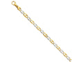 FJC Finejewelers 7.25 Inch 14 kt Two Tone Gold 6.2mm Polished Fancy Link Chain Bracelet