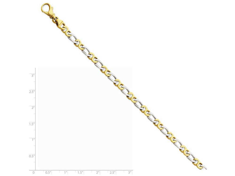 FJC Finejewelers 7 Inch 14 kt Two Tone Gold 4.8mm Polished Fancy Link Chain Bracelet