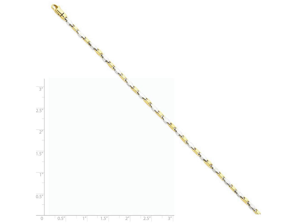 FJC Finejewelers 8 Inch 14 kt Two Tone Gold 2.25mm Fancy Link Chain Bracelet