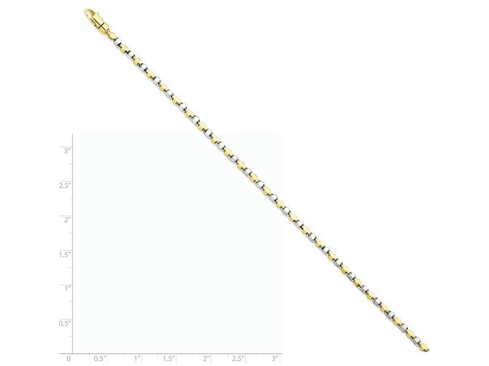FJC Finejewelers 8 Inch 14 kt Two Tone Gold 2.5mm Fancy Link Chain Bracelet