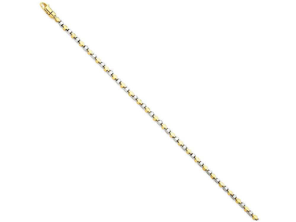 FJC Finejewelers 8 Inch 14 kt Two Tone Gold 2.5mm Fancy Link Chain Bracelet