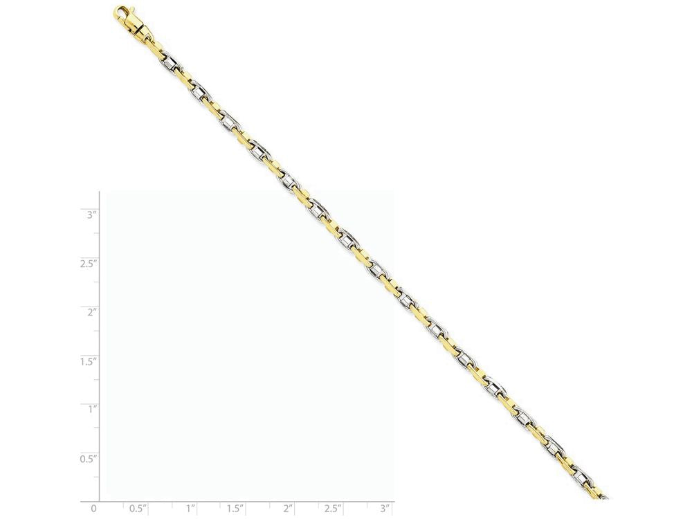 FJC Finejewelers 7.25 Inch 14 kt Two Tone Gold 3.5mm Fancy Link Chain Bracelet