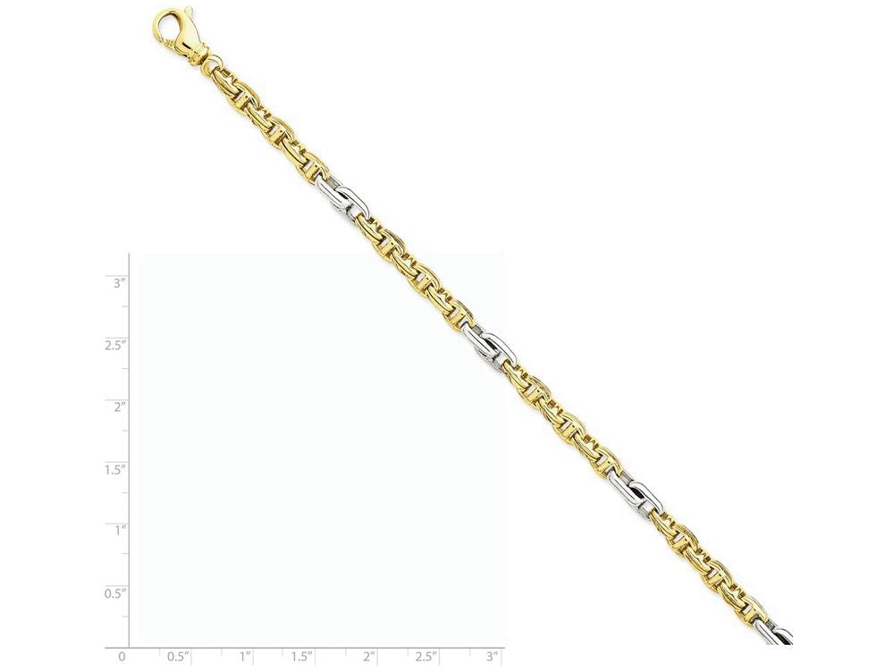 FJC Finejewelers 8.5 Inch 14 kt Two Tone Gold 5.5mm Fancy Link Chain Bracelet