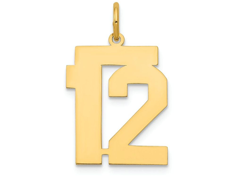 FJC Finejewelers 14k Yellow Gold Medium Polished Number 12 Charm
