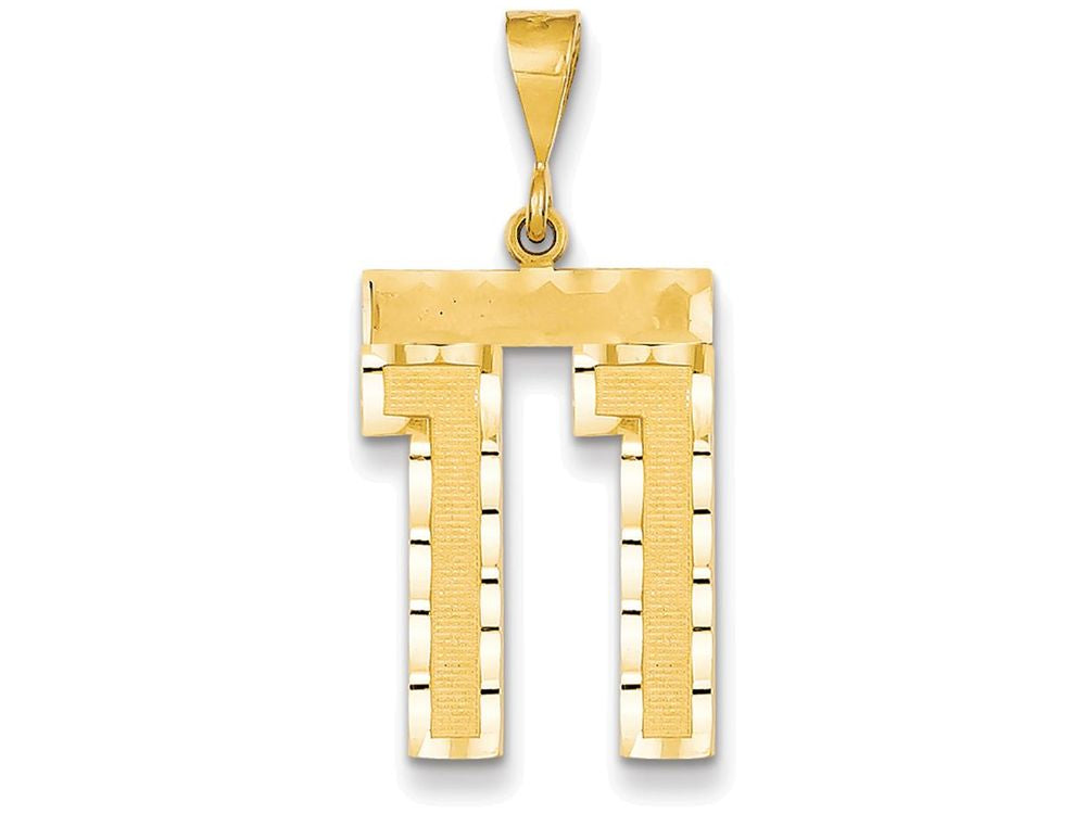 FJC Finejewelers 14k Yellow Gold Large Bright Cut Number 11 Charm