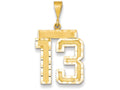 FJC Finejewelers 14k Yellow Gold Large Bright Cut Number 13 Charm