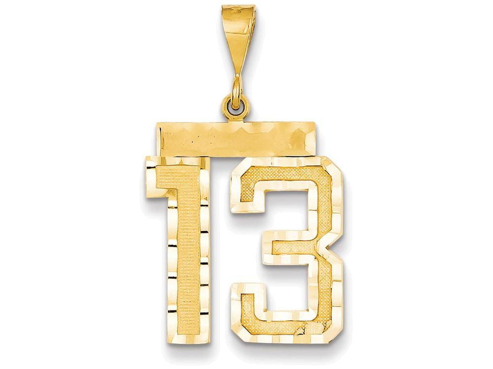 FJC Finejewelers 14k Yellow Gold Large Bright Cut Number 13 Charm