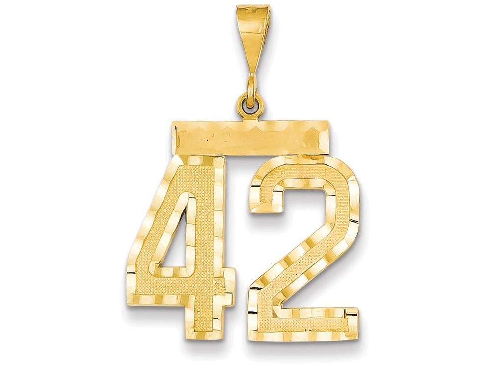 FJC Finejewelers 14k Yellow Gold Large Bright Cut Number 42 Charm