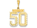 FJC Finejewelers 14k Yellow Gold Large Bright Cut Number 50 Charm