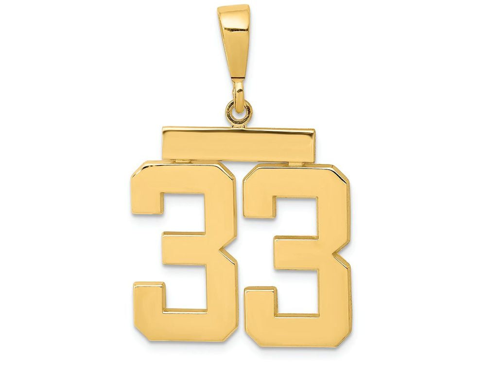 FJC Finejewelers 14k Yellow Gold Large Polished Number 33 Charm