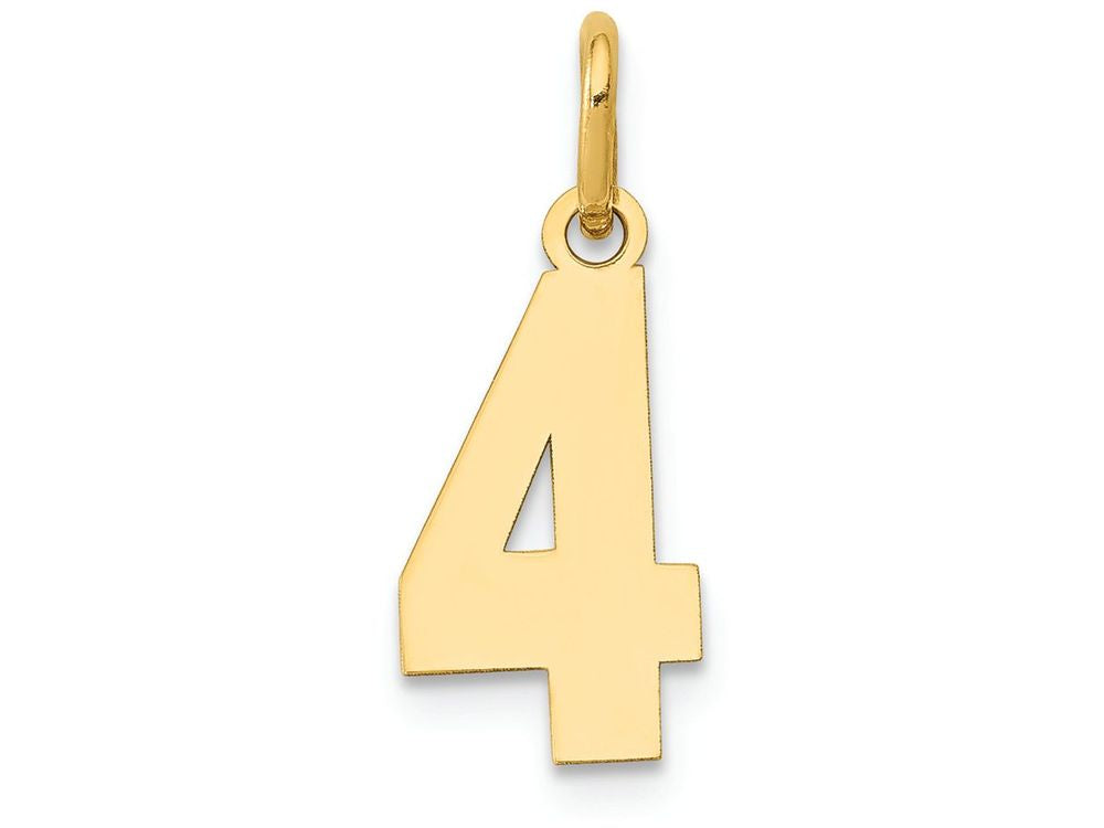 FJC Finejewelers 14k Yellow Gold Small Polished Number 4 Charm