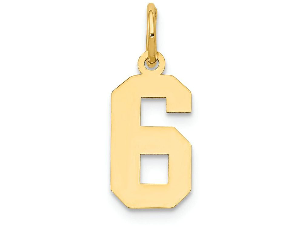 FJC Finejewelers 14k Yellow Gold Small Polished Number 6 Charm