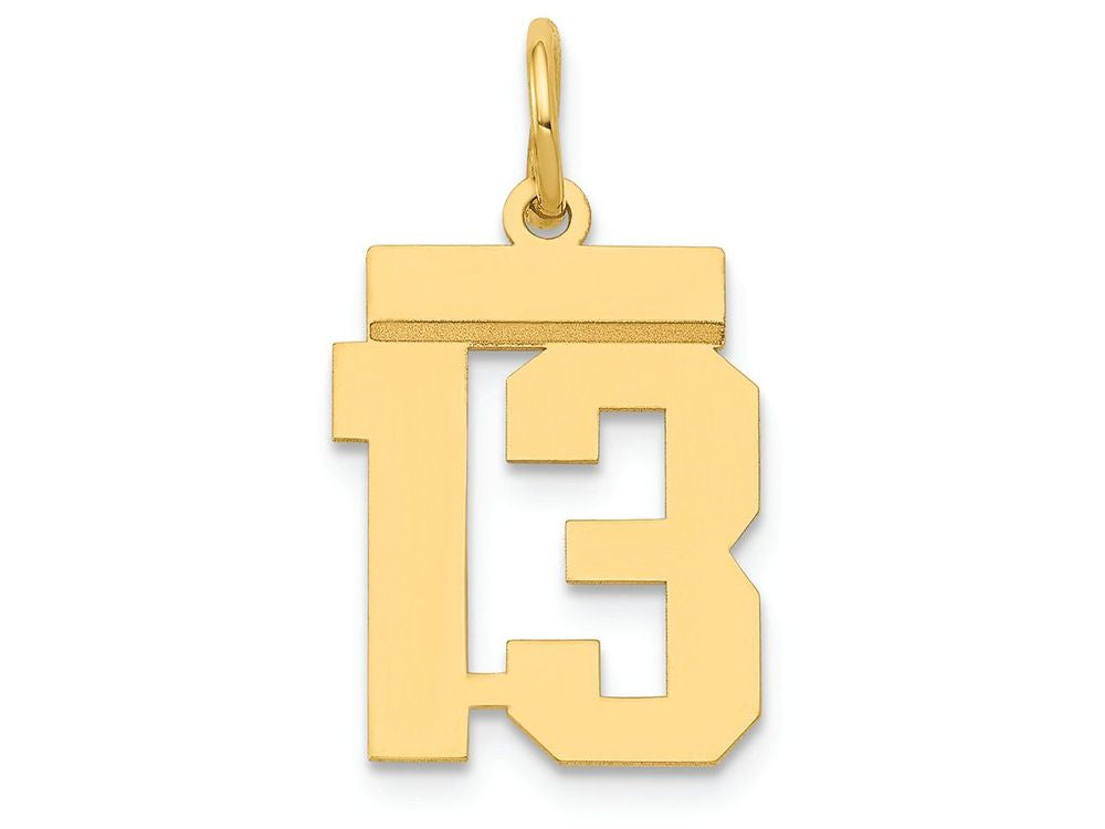 FJC Finejewelers 14k Yellow Gold Small Polished Number 13 Charm