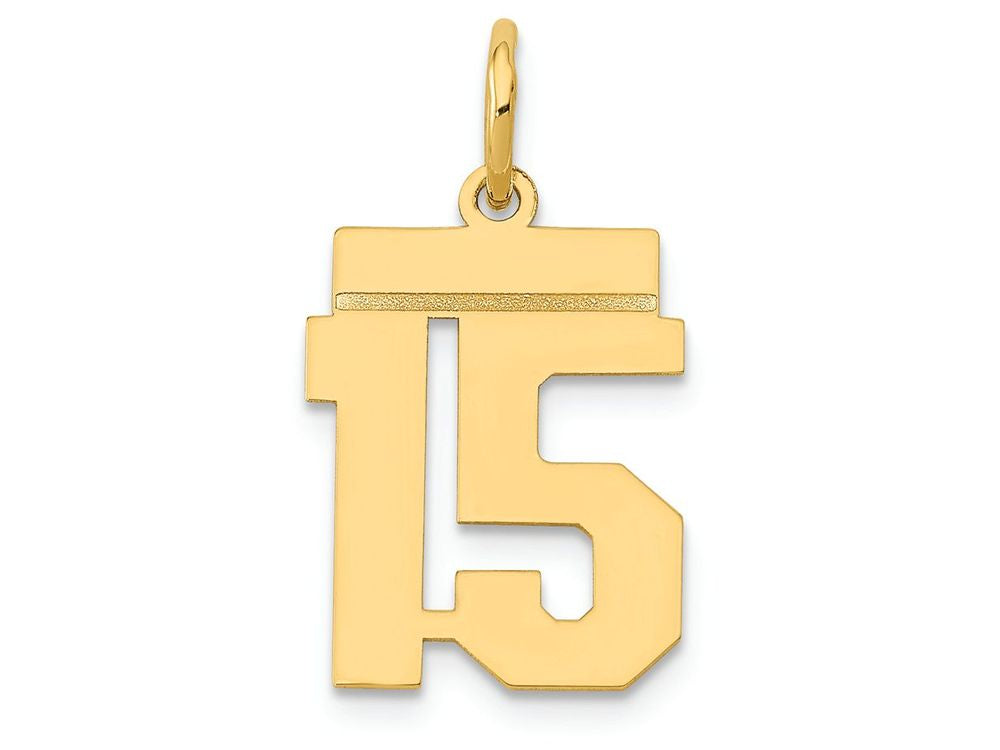 FJC Finejewelers 14k Yellow Gold Small Polished Number 15 Charm
