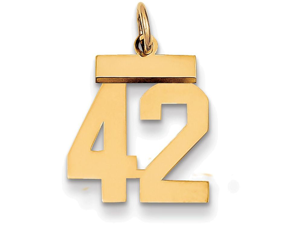 FJC Finejewelers 14k Yellow Gold Small Polished Number 42 Charm