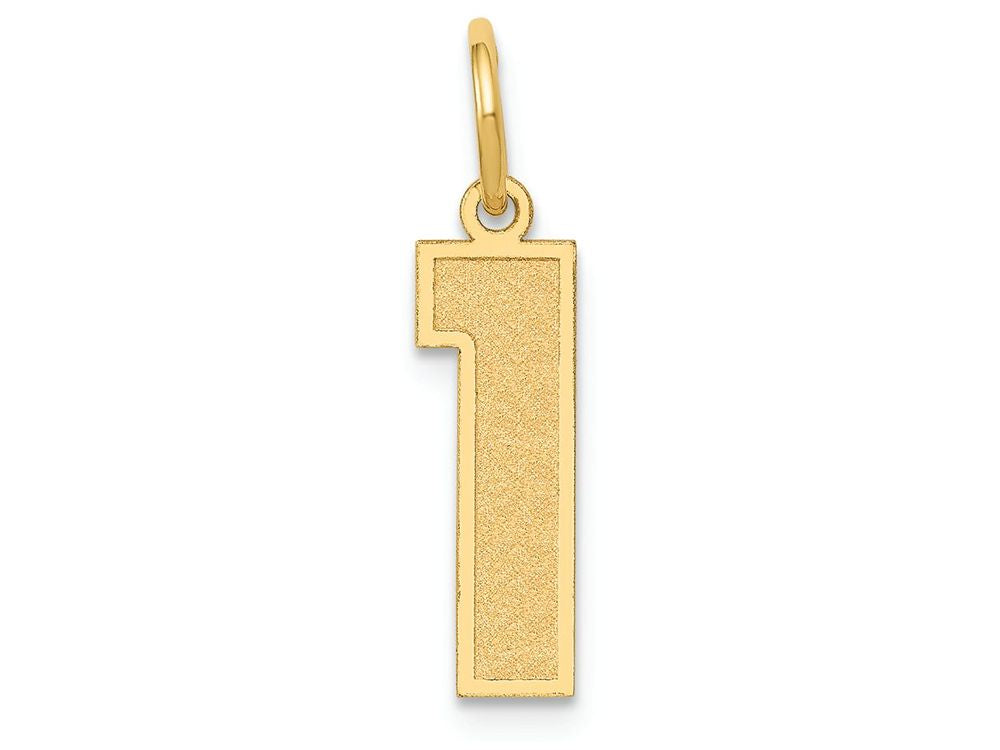 FJC Finejewelers 14k Yellow Gold Medium Satin Number 1 Charm